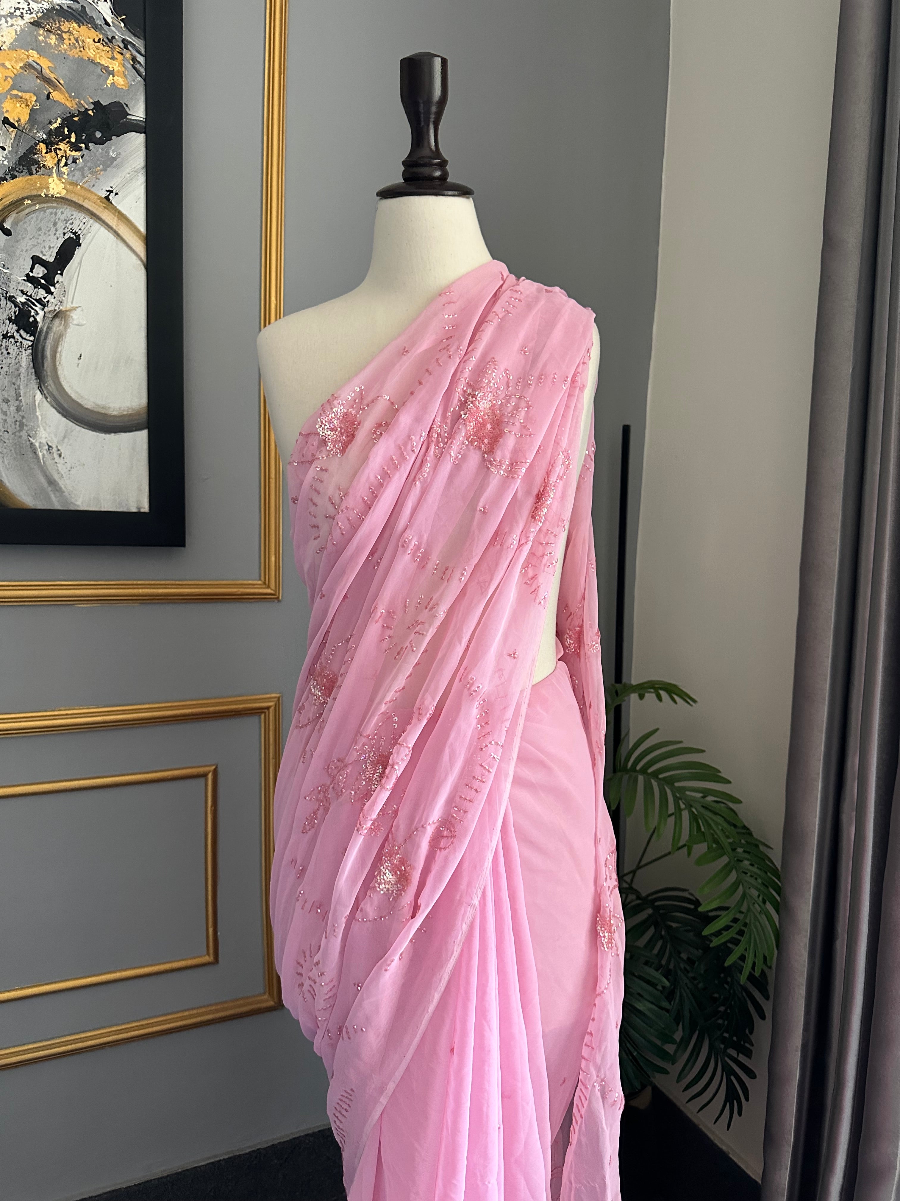 Pink Saree