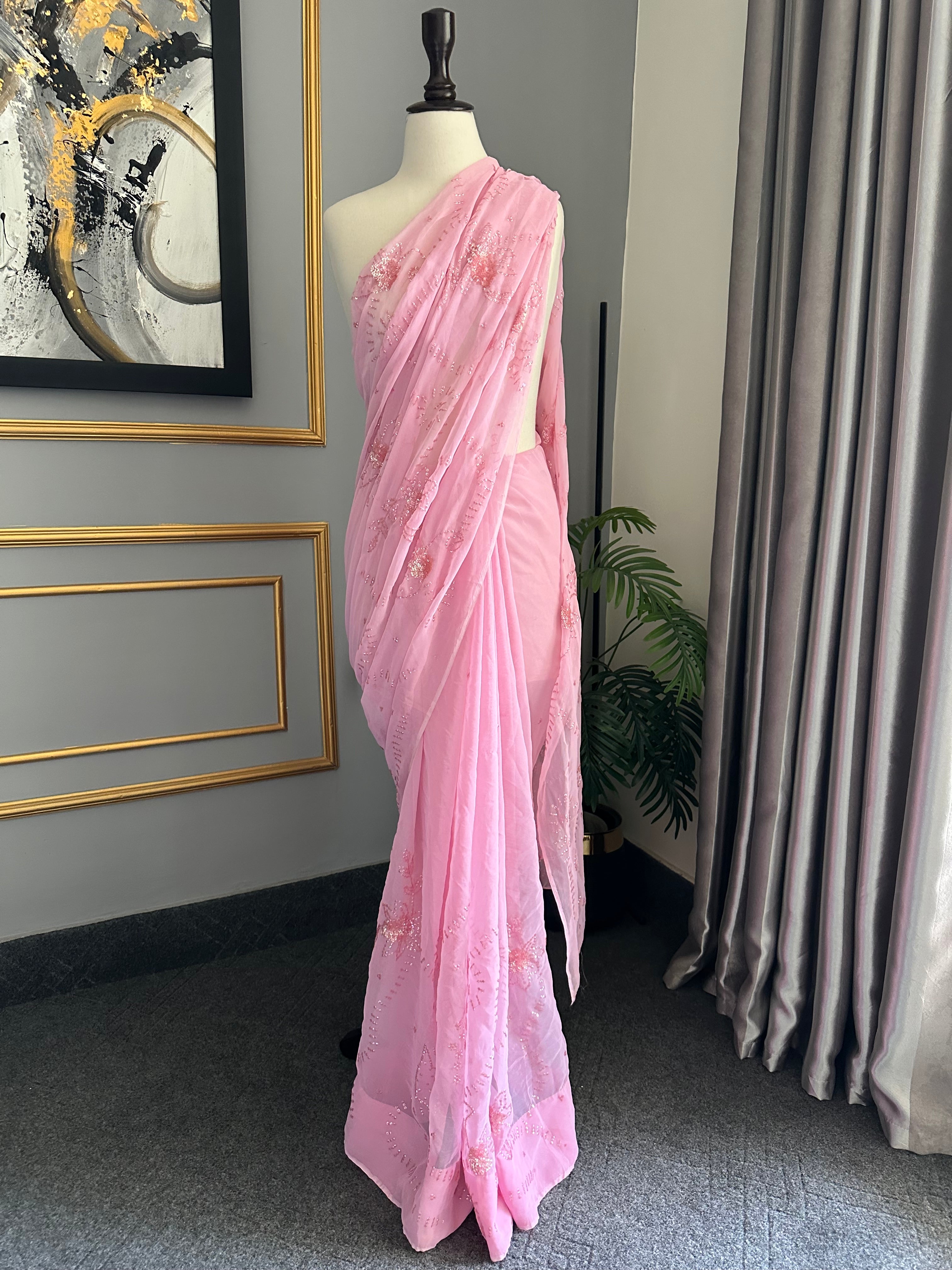 Pink Saree
